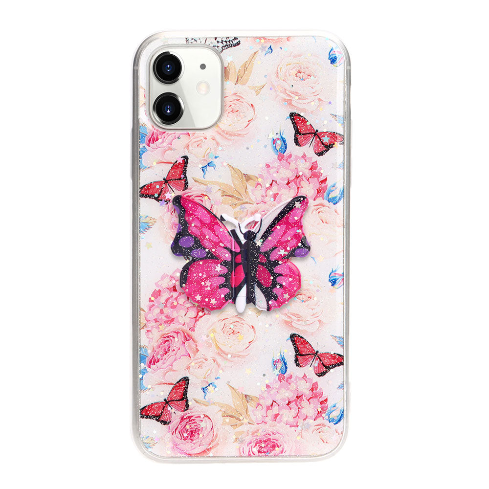 3D Butterfly Design Stand Slim Case for iPhone 12 / 12 Pro 6.1 (Hot
