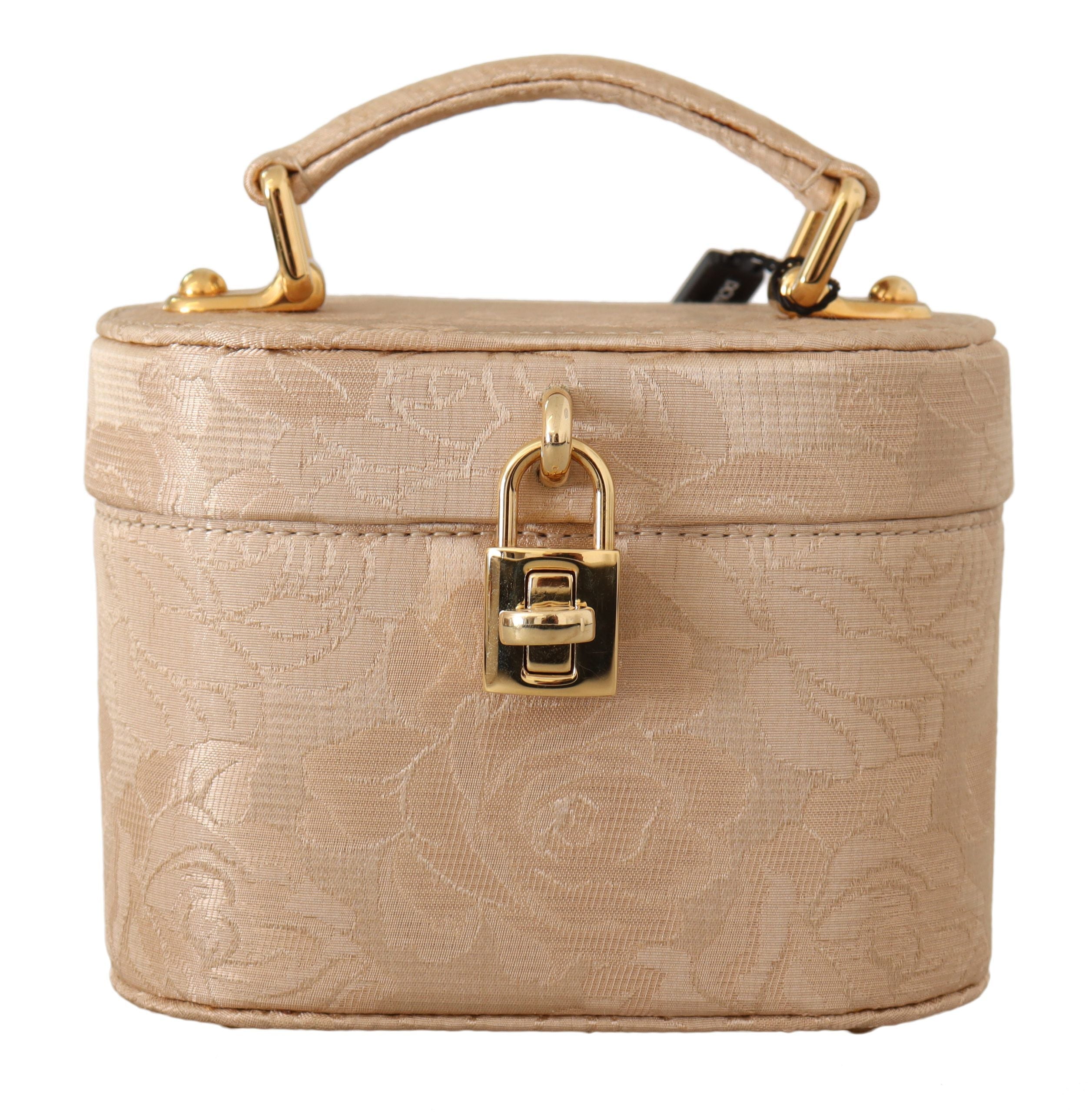 Dolce & Gabbana Beige Brocade Alta Moda Bucket Bag
