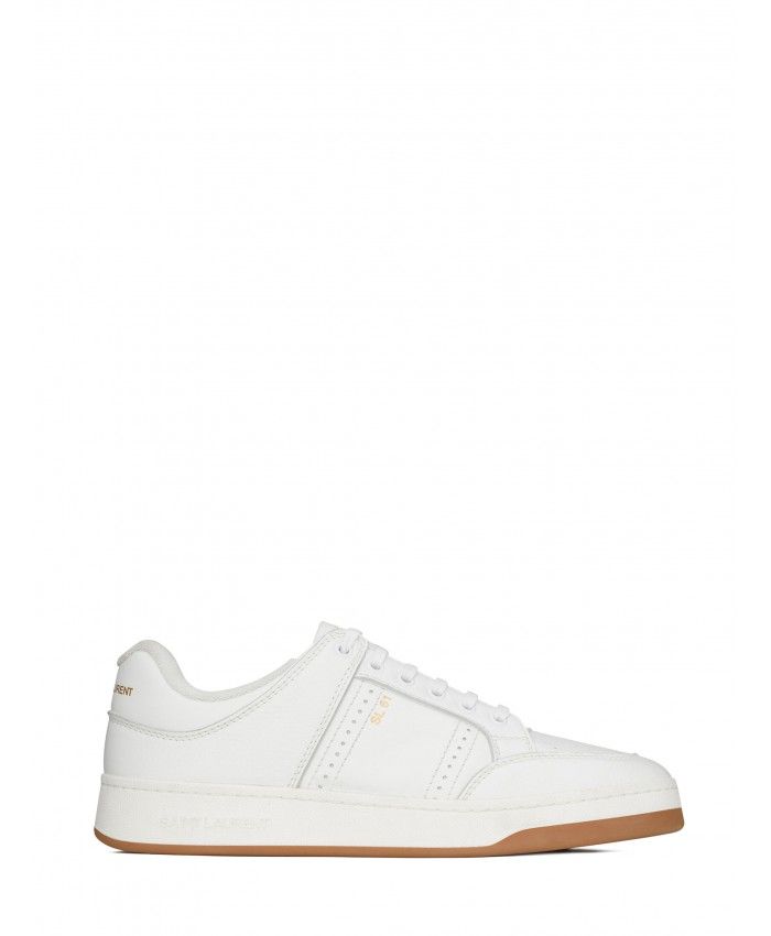 Saint Laurent White Calf Leather Low-Top Sneakers